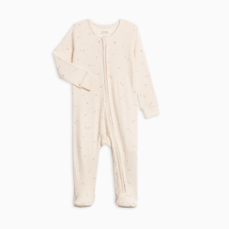 Pointelle Footed Zipper Sleeper and Headband Set organic cotton baby girls cute set