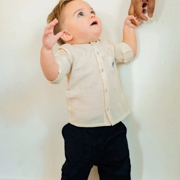 Portofino Baby Shirt & Pants Set – Organic Cotton, a classic two-piece outfit set for baby boys