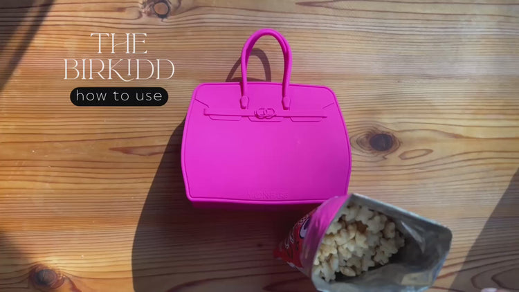 
                    
                      Load and play video in Gallery viewer, Birkidd Luxury Snack Tote toddler using snack container
                    
                  