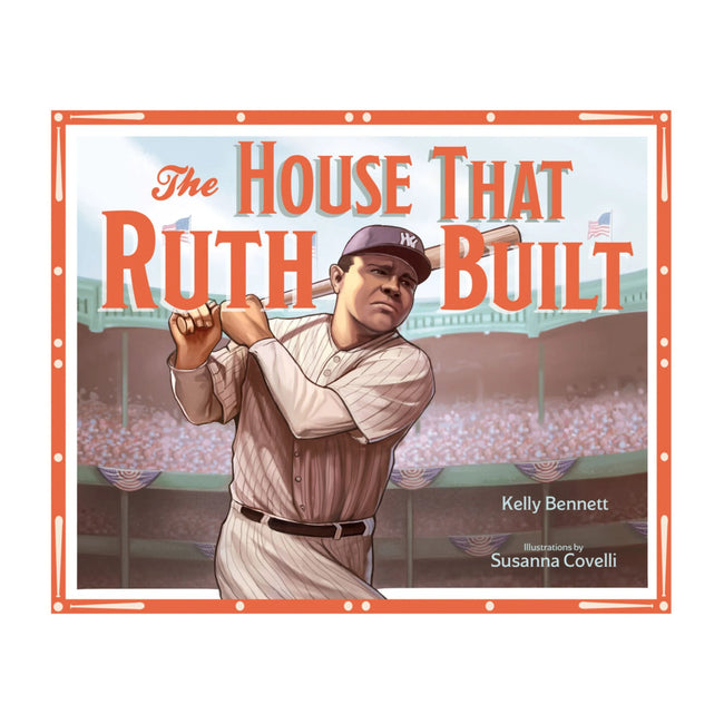 The House That Ruth Built children’s picture book shown as a hardcover storybook