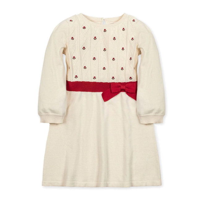 Organic Skater Sweater Dress – White featuring soft knit fabric and skater silhouette for girls