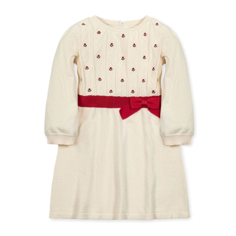 Organic Skater Sweater Dress – White featuring soft knit fabric and skater silhouette for girls