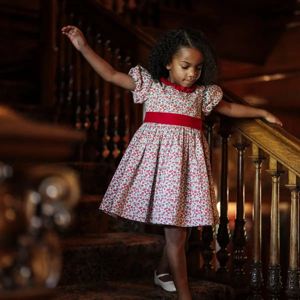 Baby Girl Ruffle Collar Sateen Dress (Organic Cotton) - Olive Sprout Kids