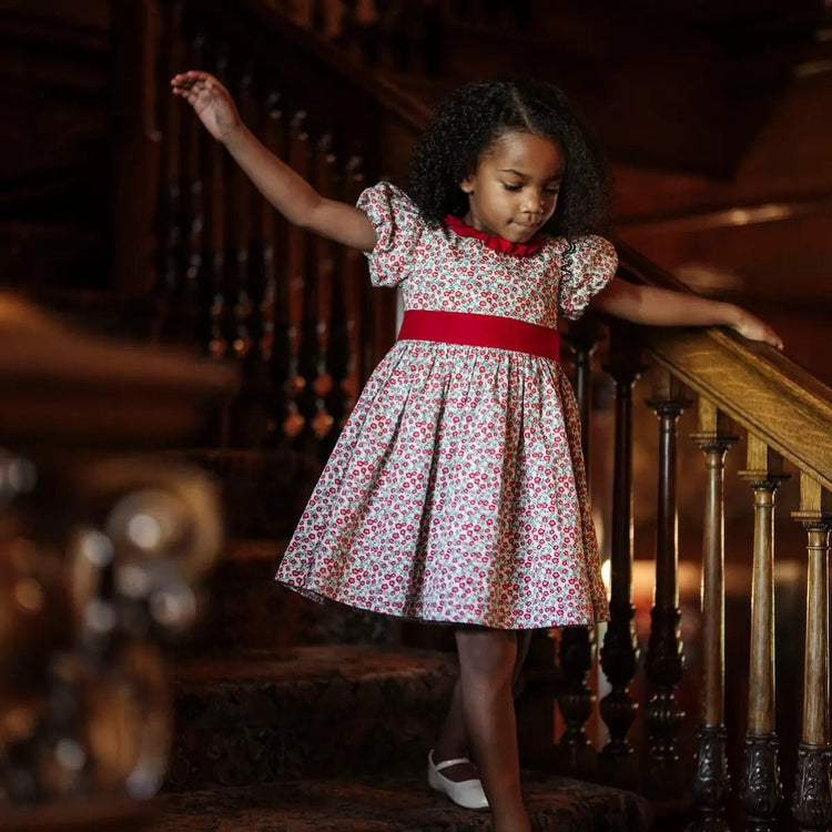 Baby Girl Ruffle Collar Sateen Dress (Organic Cotton) - Olive Sprout Kids