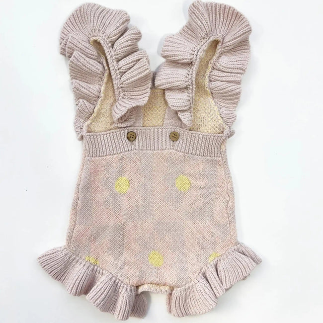 Luna & Luca Spring Blooms Romper – Light Plum organic cotton romper for baby girls with spring floral design