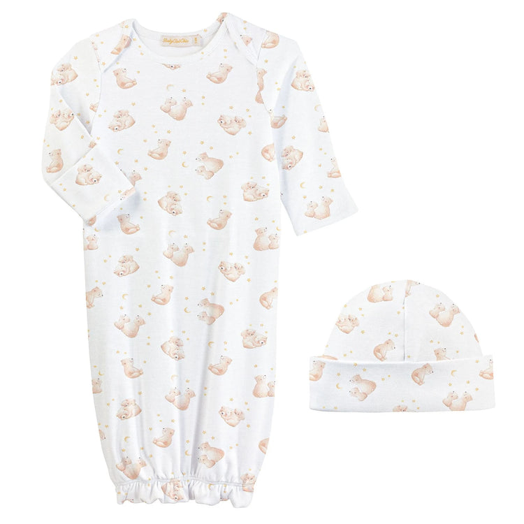 
                    
                      Teddy bear print newborn gown, blanket & hat gift set | Olive Sprout Kids
                    
                  