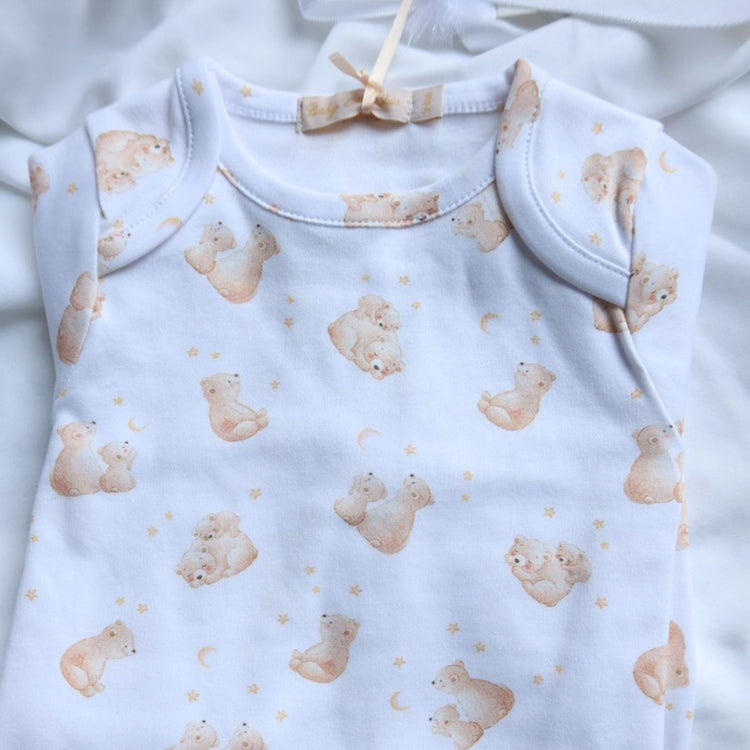 
                    
                      Teddy bear print newborn gown, blanket & hat gift set | Olive Sprout Kids
                    
                  
