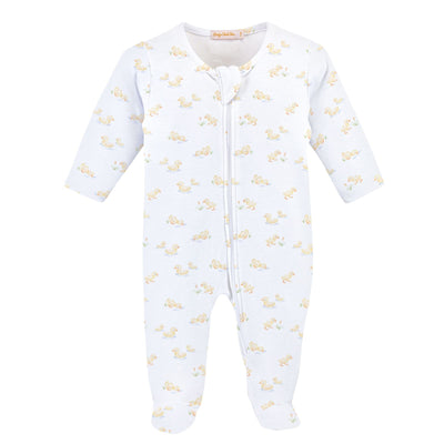 Tiny Baby Duckies Zipped Footie (Peruvian Cotton)