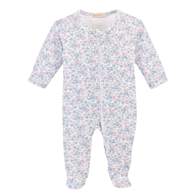 Tiny Soft Floral Zipped Footie