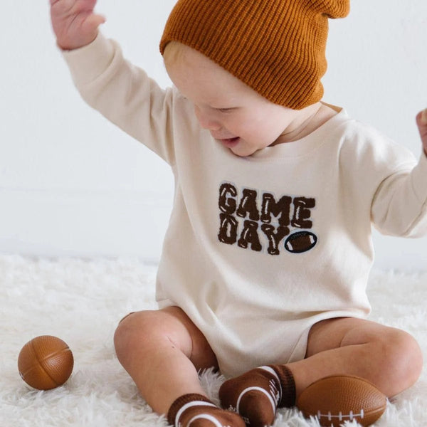 Game Day Patch Romper - Olive Sprout Kids