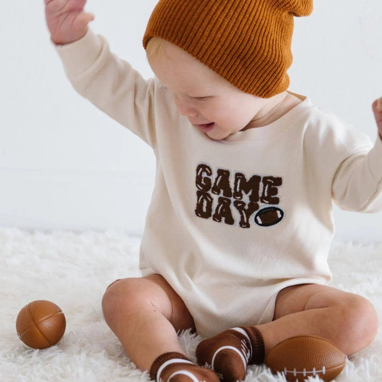 Game Day Patch Romper - Olive Sprout Kids