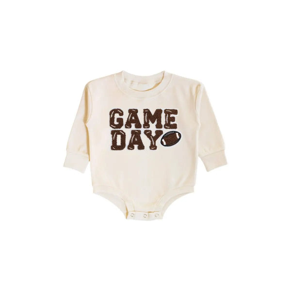 Game Day Patch Romper - Olive Sprout Kids