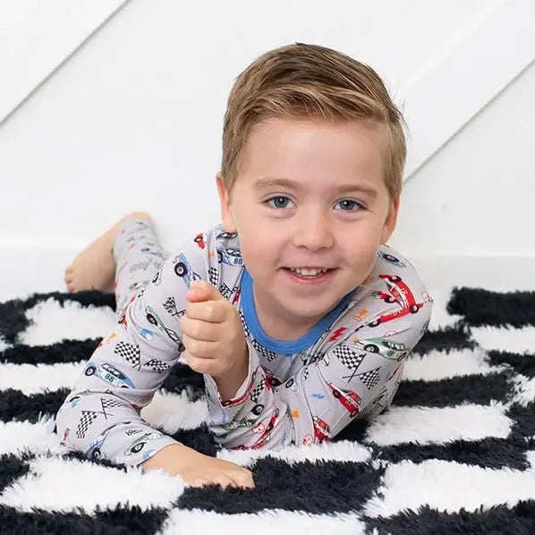 Turbo Tots Pajama bamboo pajama set with race car toddler boy