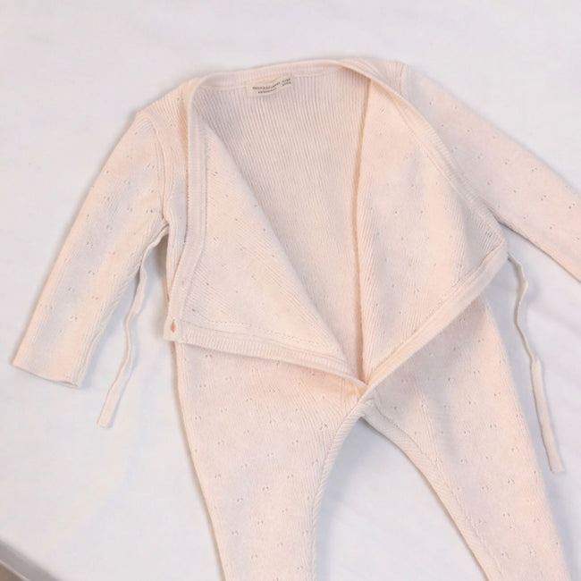 Unisex Baby Kimono Romper in Cream | Olive Sprout Kids