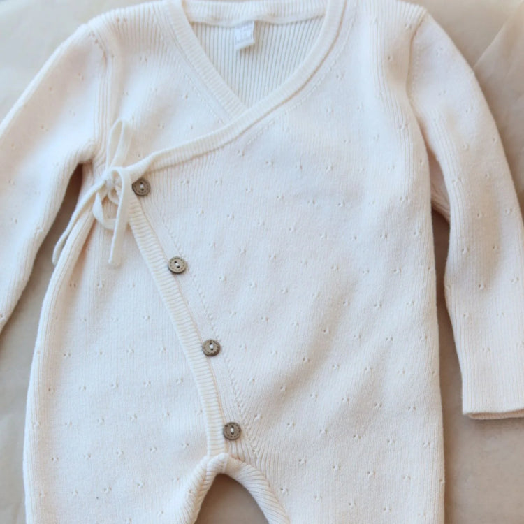 
                    
                      Unisex Baby Kimono Romper in Cream | Olive Sprout Kids
                    
                  