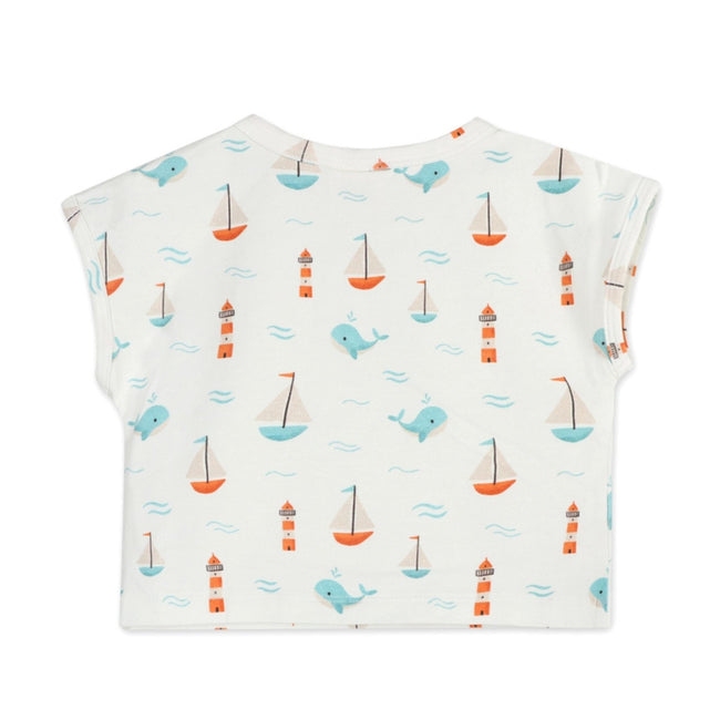 Breathable Sailboat Whales Baby Tee & Shorts Set (Organic) ethically made in India.