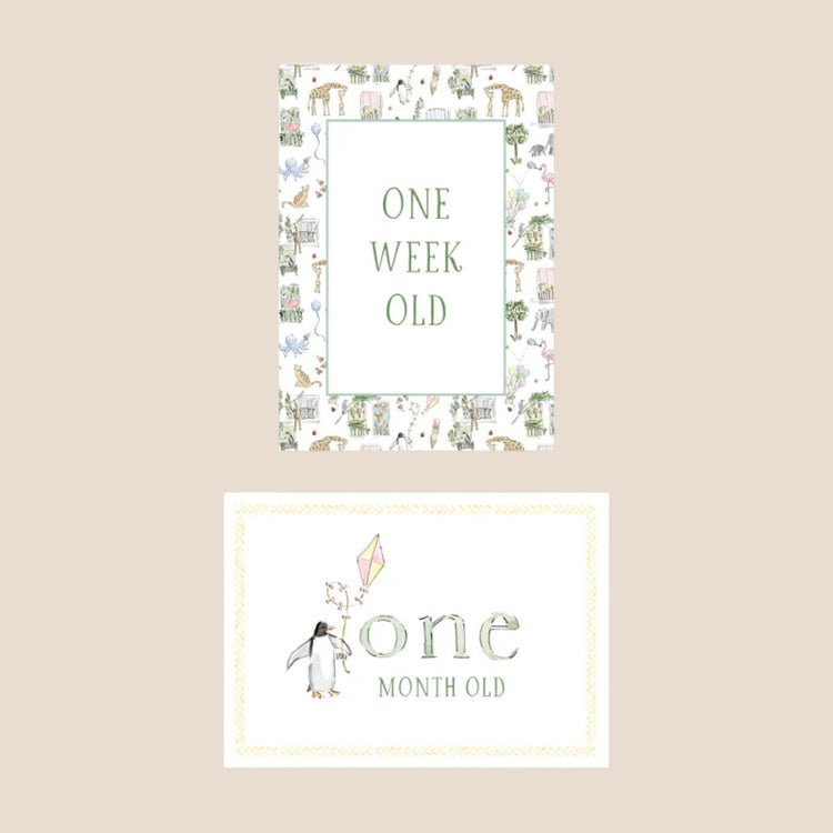 Zoo Animal Baby Monthly Milestone Cards