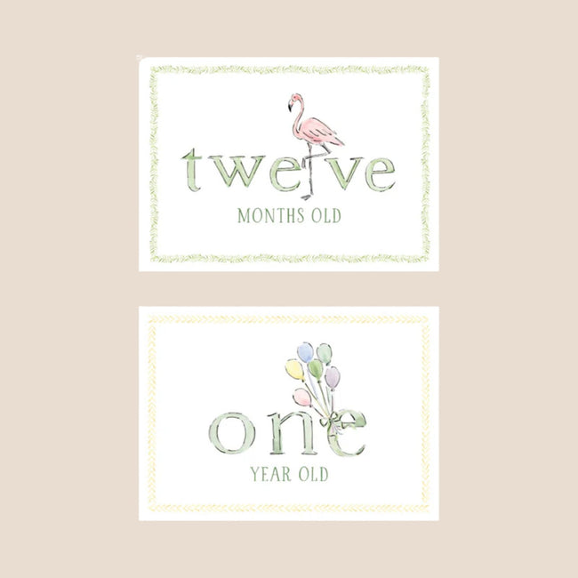 Zoo Animal Baby Monthly Milestone Cards